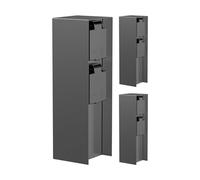 ledscom.de Colonne de Prises de Jardin POMI 3 Prises pour l'extérieur, IP44, 2 Prises, Acier Inoxydable, Anthracite, carrée, 23 cm