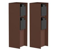 ledscom.de Colonne de Prises de Jardin POMI pour l'extérieur, IP44, 2 Prises, Acier Inoxydable, Marron, carrée, 23 cm