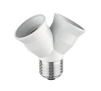 ledscom.de Culot E27, adaptateur splitter double, blanc