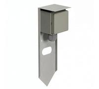 ledscom.de Garten Colonne de Prises de Courant PIWI avec Piquet de Terre pour l'extérieur, IP44, 1 Fois, Acier Inoxydable, INOX, carré, 24 cm