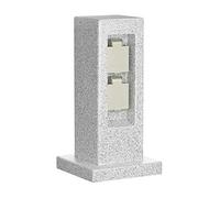 ledscom.de Garten Colonne de Prises de Courant Pock pour l'extérieur, IP44, 2 Fois, Gris (Aspect Pierre), carré, 30 cm