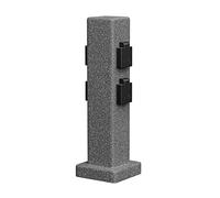 ledscom.de Garten Colonne de Prises de Courant Pock pour l'extérieur, IP44, 4X, Anthracite (Aspect Pierre), carré, 40 cm