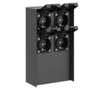 ledscom.de Garten Colonne de Prises de Courant POMI pour l'extérieur, IP44, 4X, Acier Inoxydable, Anthracite, carré, 23 cm