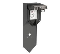 ledscom.de Garten Colonne de Prises POXO avec Piquet de Terre pour l'extérieur, IP65, 1x, Acier Inoxydable, Anthracite/Noir, carré, 40 cm