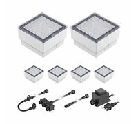 ledscom.de Gorgon LED pavé encastré de sol pour l'extérieur 10x10cm 12V blanc froid 6er Set
