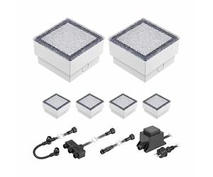 ledscom.de Gorgon LED pavé encastré de sol pour l'extérieur 10x10cm 12V blanc froid 6er Set