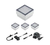ledscom.de Gorgone LED à encastrer dans le pavé pour l'extérieur, 10x10cm, 12V, blanc chaud, 4 pièces