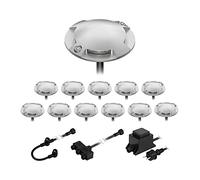 ledscom.de Lampadaire LED Bunda, 4 lampes, pour l'extérieur, passable, blanc froid, jeu de 12 pièces