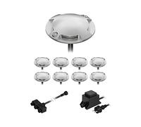 ledscom.de Lampadaire LED Bunda, 4 lampes, pour l'extérieur, passable, blanc froid, jeu de 9 pièces