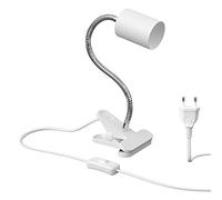 ledscom.de Lampe à pince, col de cygne WAIKA, interrupteur, blanc mat, 1x GU10 max. 15W