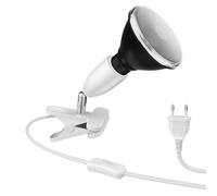 ledscom.de Lampe à pince E27 LIK, blanche incl. ampoule LED PAR38 réflecteur noir 1279lm blanc chaud