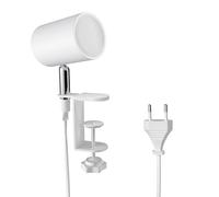ledscom.de Lampe à pince WAIKA, interrupteur, blanc mat, ampoule LED GU10 incluse, 450lm blanc