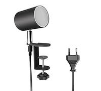ledscom.de Lampe à pince WAIKA, interrupteur, noir mat, ampoule LED GU10 incluse, 450lm blanc