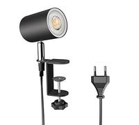 Lampe à pince WAIKA interrupteur noir mat in mpoule LED GU10 468lm blanc