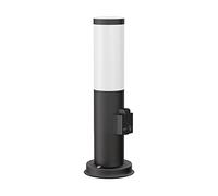 ledscom.de Lampe de chemin/Borne d'éclairage PORU pour l'extérieur, IP44, 38 cm, noir, 1x E27 max. 40W, prise de courant