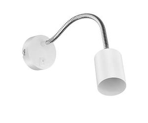 ledscom.de Lampe de lecture/applique WAIKA, col de cygne, interrupteur, blanc mat, 1x GU10 max. 60W