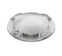 ledscom.de Lampe de sol LED, marquage de chemin BUNDA pour l'extérieur, IP67, 4-flamme, aluminium, rond, 70mm Ø, blanc froid