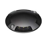 ledscom.de Lampe de sol LED, marquage de chemin BUNDA pour l'extérieur, IP67, 4-flamme, noir, rond, 70mm Ø, blanc chaud