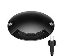 ledscom.de Lampe de sol LED, marquage de chemin BUNDA pour l'extérieur, IP67, noir, rond, 70mm Ø, blanc froid