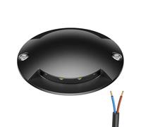 ledscom.de Lampe de sol LED, marquage de chemin RUNDA pour l'extérieur, IP67, 2 flammes, anthracite, ronde, 70mm Ø, blanc chaud