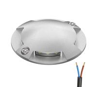 ledscom.de Lampe de sol LED, marquage de chemin RUNDA pour l'extérieur, IP67, 4-flamme, aluminium, rond, 70mm Ø, blanc froid