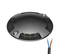 ledscom.de Lampe de sol LED, marquage de chemin RUNDA pour l'extérieur, IP67, 4-flamme, anthracite, rond, 70mm Ø, blanc chaud