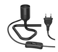 ledscom.de Lampe de table/douille/pied triangulaire TRIN, interrupteur, aluminium, noir, 1x E27 max. 60W
