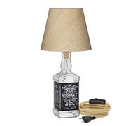 ledscom.de Lampe de table FLAKO, câble de chanvre, abat-jour beige naturel, incl. E27 LED, classe d'efficacité énergétique A (blanc chaud, 4W, 848lm) sans bouteille