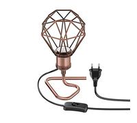 Lampe de table RETRA Interrupteur bronze mat Douille E27 Abat-jour en forme de