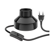 ledscom.de Lampe de table TIX, interrupteur, porcelaine, noir, 1x E27 max. 300W