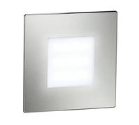 ledscom.de Lampe d'escalier/encastrée dans le mur à LED FEX pour l'intérieur et l'extérieur, carrée, inox, 85 x 85mm, blanc froid
