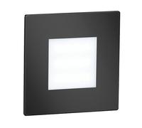 ledscom.de Lampe d'escalier/encastrée dans le mur à LED FEX pour l'intérieur et l'extérieur, carrée, noire, 85 x 85mm, blanc froid