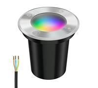 ledscom.de Lampe encastrée dans le sol BOLI pour l'extérieur, IP67, inox, givré, rond, 108mm Ø incl. lampe LED RGB, smart 473lm