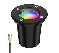 ledscom.de Lampe encastrée dans le sol BOLI pour l'extérieur, IP67, noir, rond, 108mm Ø incl. lampe LED RGB, smart 473lm