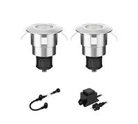 ledscom.de Lampe LED à encastrer au sol Atria pour l'extérieur aluminium blanc froid, 14lm chacune, IP65, 40mm Ø 2er Set
