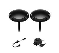 ledscom.de Lampe LED de sol en saillie BUNDA, 1 flamme, extra-plate, pour l'extérieur, aluminium, noir, rond, 7cm Ø, blanc froid, set de 2 pièces