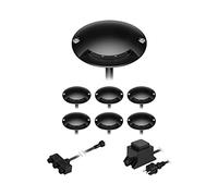 ledscom.de Lampe LED de sol en saillie BUNDA, 1 flamme, extra-plate, pour l'extérieur, aluminium, noir, rond, 7cm Ø, blanc chaud, set de 7 pièces