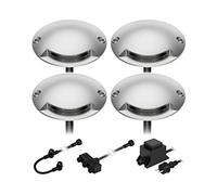 ledscom.de Lampe LED de sol en saillie Bunda, 1 flamme, pour l'extérieur, carrossable, blanc chaud, 4 pièces