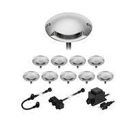 ledscom.de Lampe LED de sol en saillie Bunda, 1 flamme, pour l'extérieur, carrossable, blanc froid, lot de 10