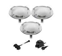 ledscom.de Lampe LED de sol en saillie Bunda, 4 flammes, pour l'extérieur, carrossable, blanc chaud, 3 pièces