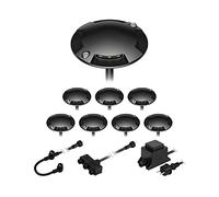 ledscom.de Lampe LED de sol en saillie Bunda, 4 flammes, pour l'extérieur, noir, carrossable, blanc froid, 8 pièces