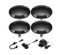 ledscom.de Lampe LED de sol en saillie Bunda, 4 flammes, pour l'extérieur, noir, carrossable, blanc froid, 4 pièces