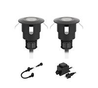ledscom.de Lampe LED encastrée dans le sol ATRIA pour l'extérieur, IP65, noir, rond, 40mm Ø, blanc chaud 2er Set