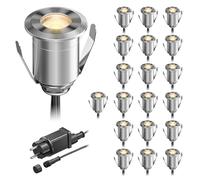 ledscom.de Lampe LED encastrée dans le sol BINO pour l'extérieur, IP67, 32mm Ø, blanc chaud, set de 20 pièces