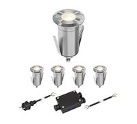 ledscom.de Lampe LED encastrée dans le sol GLOX pour l'extérieur, IP67, aluminium, ronde, 35mm Ø, blanc chaud, set de 5 pièces