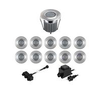 ledscom.de Lampes LED encastrées dans le sol BODES pour l'extérieur, blanc chaud, 94lm/luminaire chacune, mat, rond, 50mm Ø, 11er Set