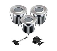 ledscom.de Lampes LED encastrées dans le sol BODES pour l'extérieur, blanc chaud, 94lm/luminaire chacune, mat, rond, 50mm Ø, 3er Set