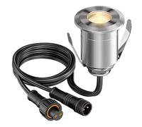 ledscom.de LED encastré de sol BINO pour l'extérieur, IP67, acier inoxydable, verre, inox, rond, 32mm Ø, blanc chaud