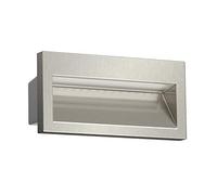 ledscom.de LED encastré mural NOLA, downlight pour l'extérieur, IP54, aluminium brillant, 140 x 70mm, blanc chaud