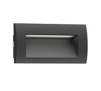 ledscom.de LED encastré mural ZIBAL, downlight pour l'extérieur, IP65, noir mat, 140 x 70mm, 3,3 W, 209lm, blanc chaud, encastrement, mur extérieur, mur de la maison, terrasse, jardin, balcon,